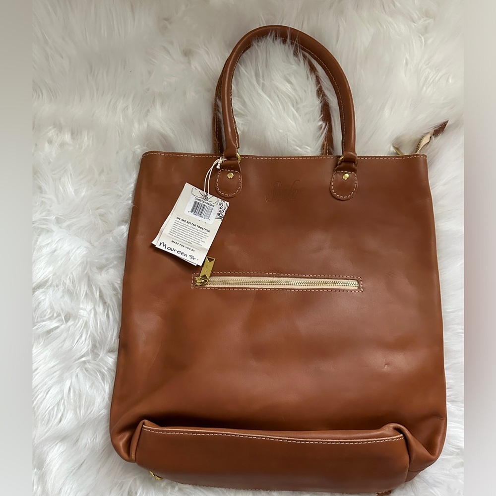 Sseko Convertible Tote in Oiled Cognac
